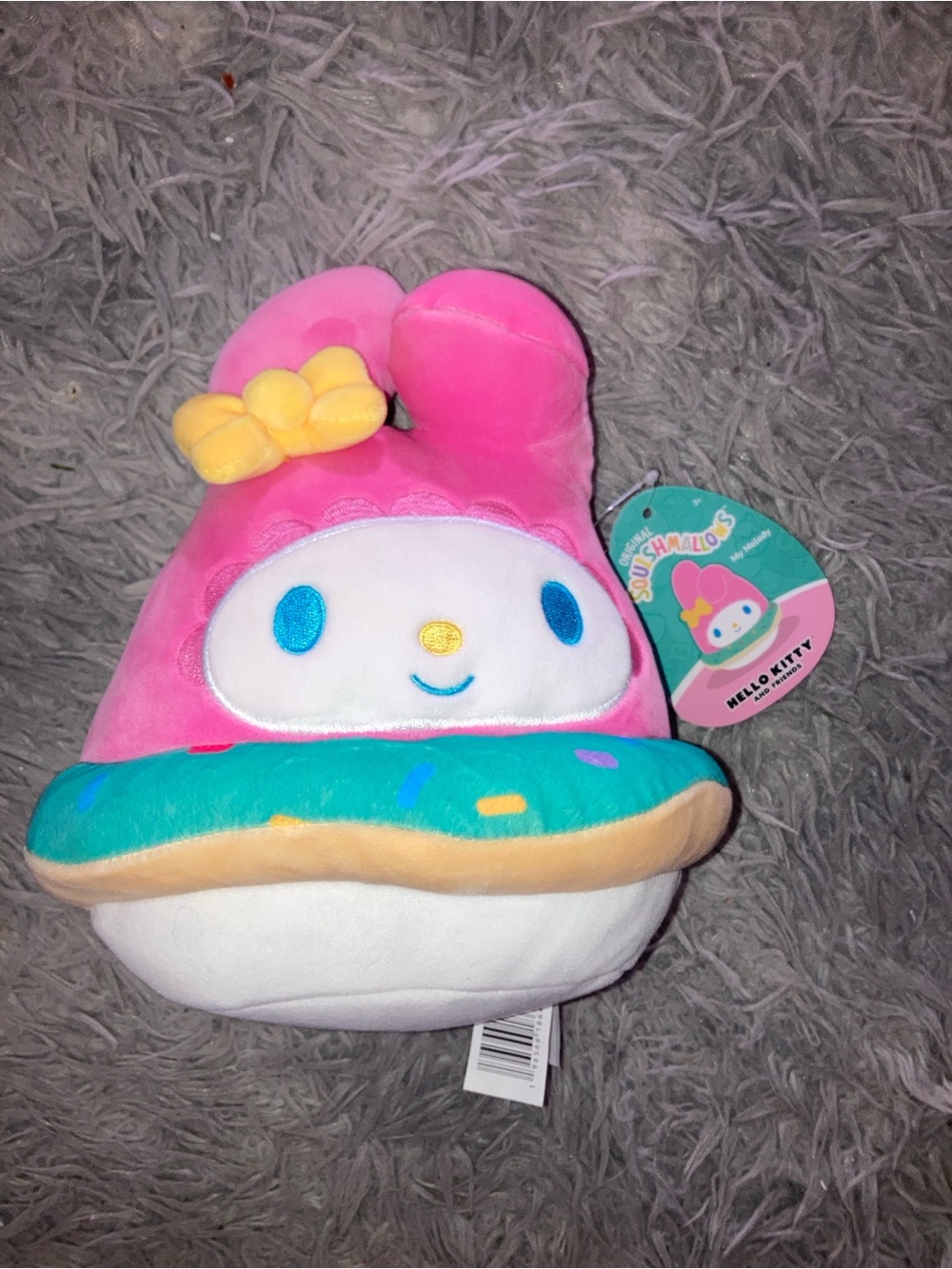 Sanrio My Melody Pink Plush with Teal Donut Accent